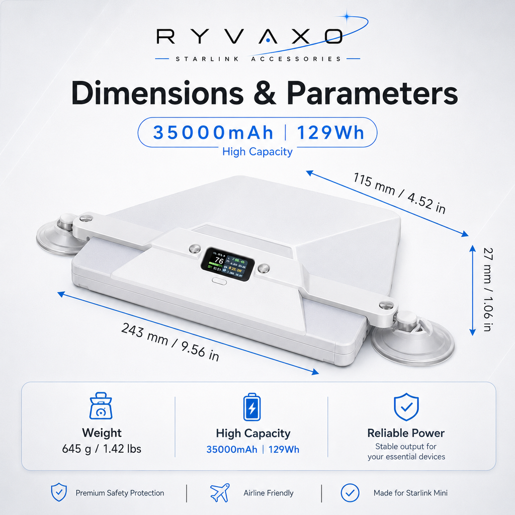 Ryvaxo Starlink Mini, Starlink Gen 2 portable power bank for RV and camping setup, product detail image 4
