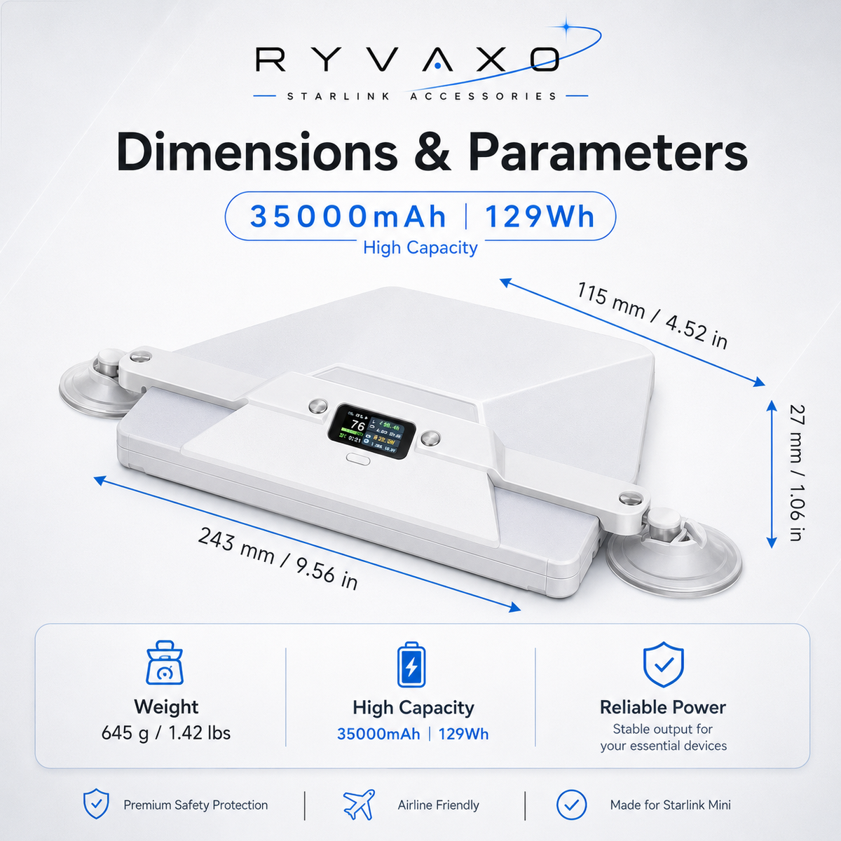 Ryvaxo Starlink Mini, Starlink Gen 2 portable power bank for RV and camping setup, product detail image 4