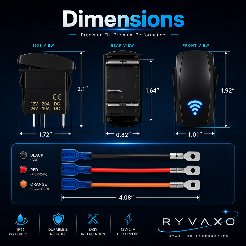 Ryvaxo Starlink Mini, Gen 2, and Gen 3 car charger adapter for RV and camping setup, product detail image 4