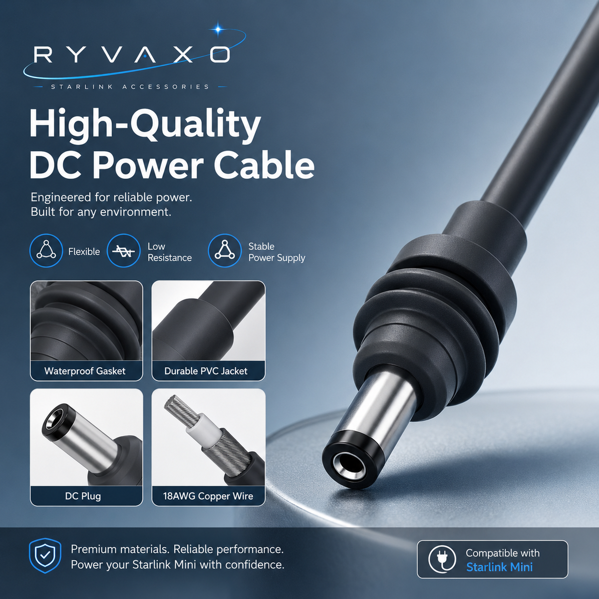 Ryvaxo Starlink Mini, Gen 2, and Gen 3 portable power bank for RV and camping setup, product detail image 2