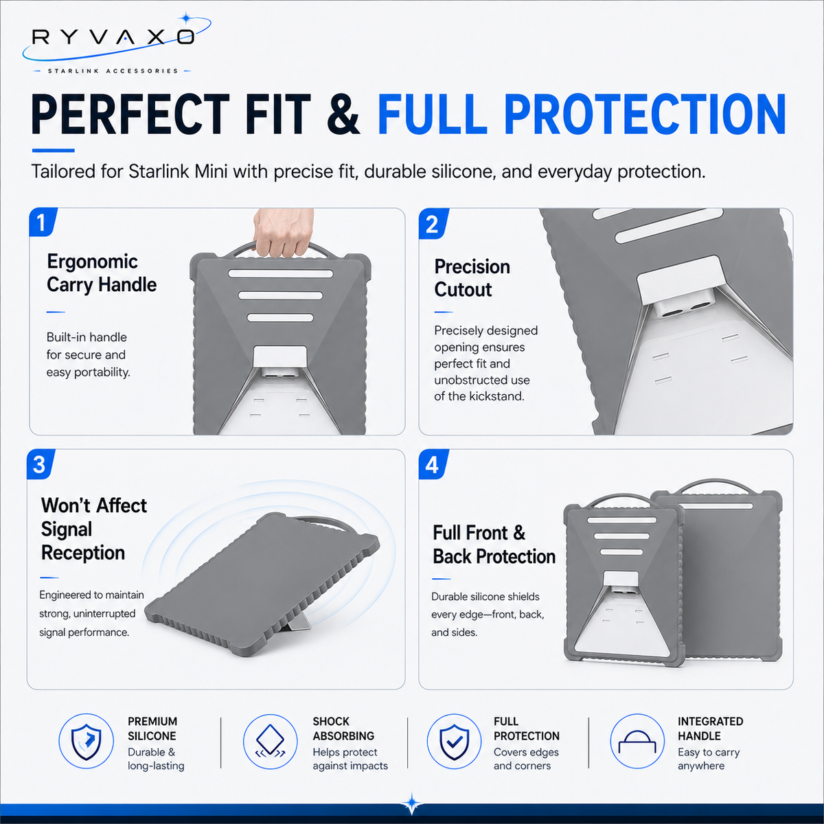 Ryvaxo Starlink Mini protective cover for roof installation, product detail image 4