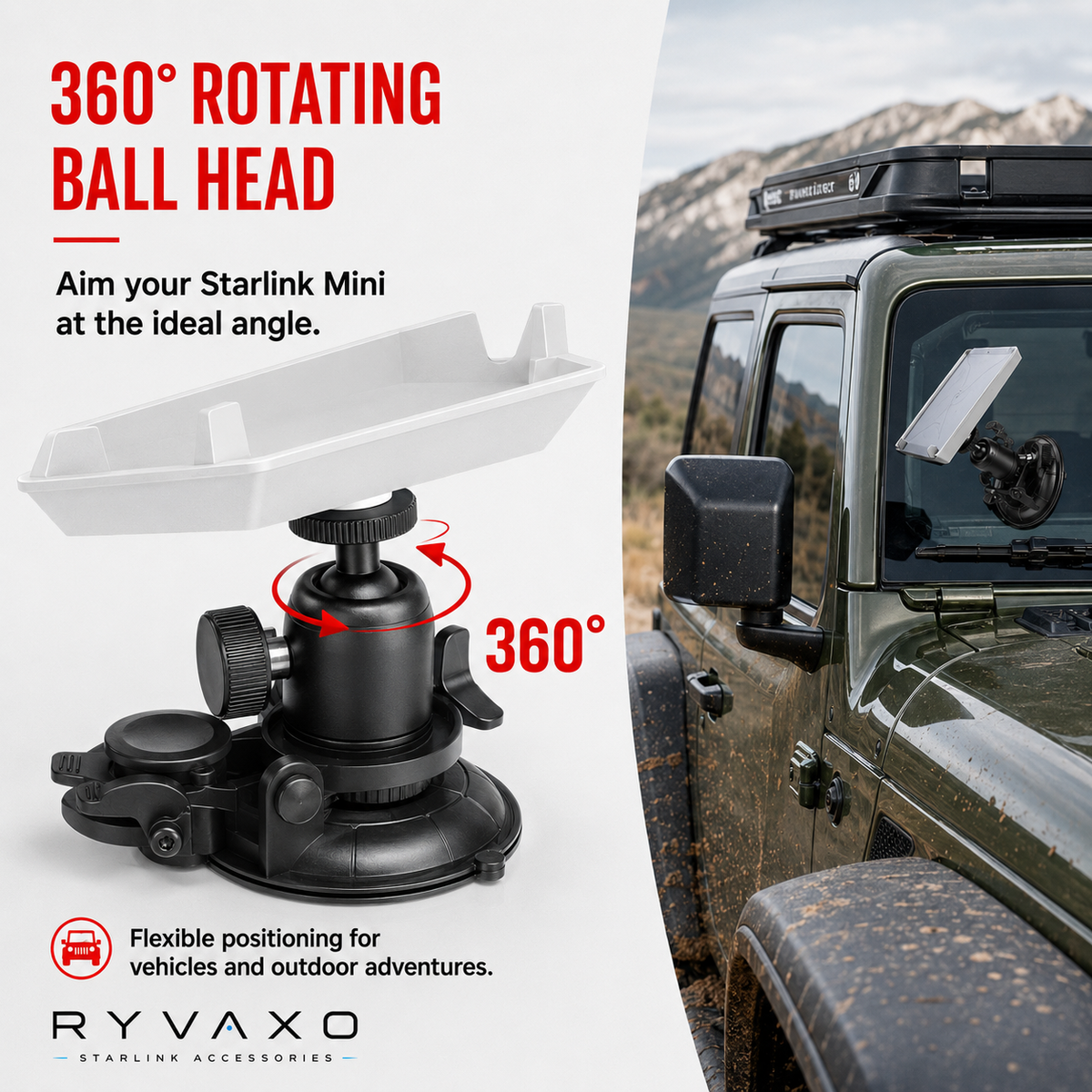 Ryvaxo Starlink Mini car charger adapter for RV and camping setup, product detail image 4
