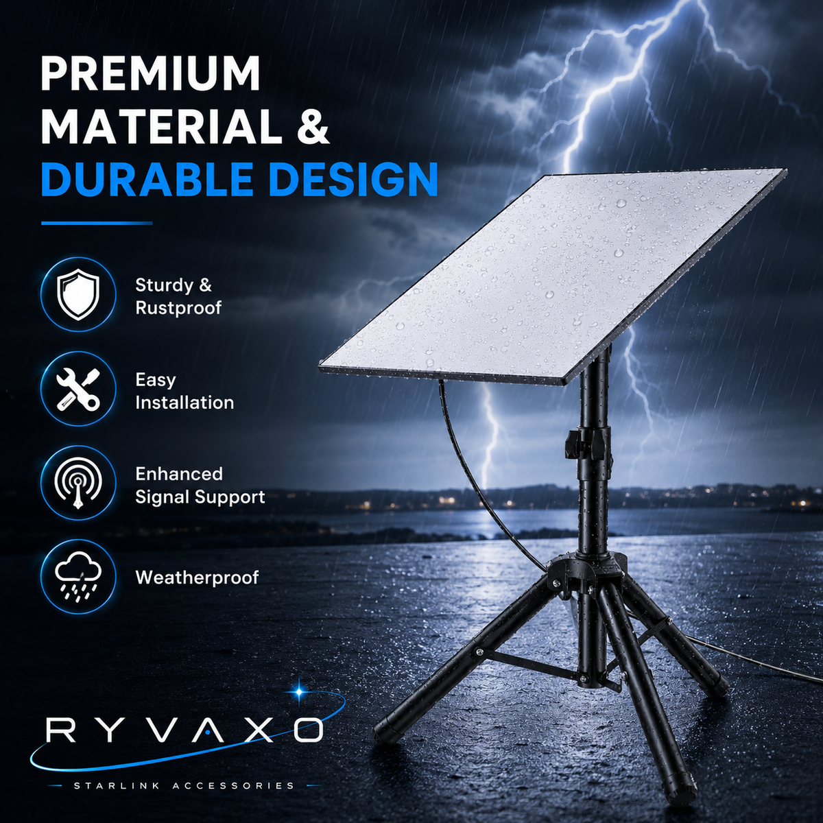 Ryvaxo Starlink Gen 3 roof mount for RV and camping setup, product detail image 3